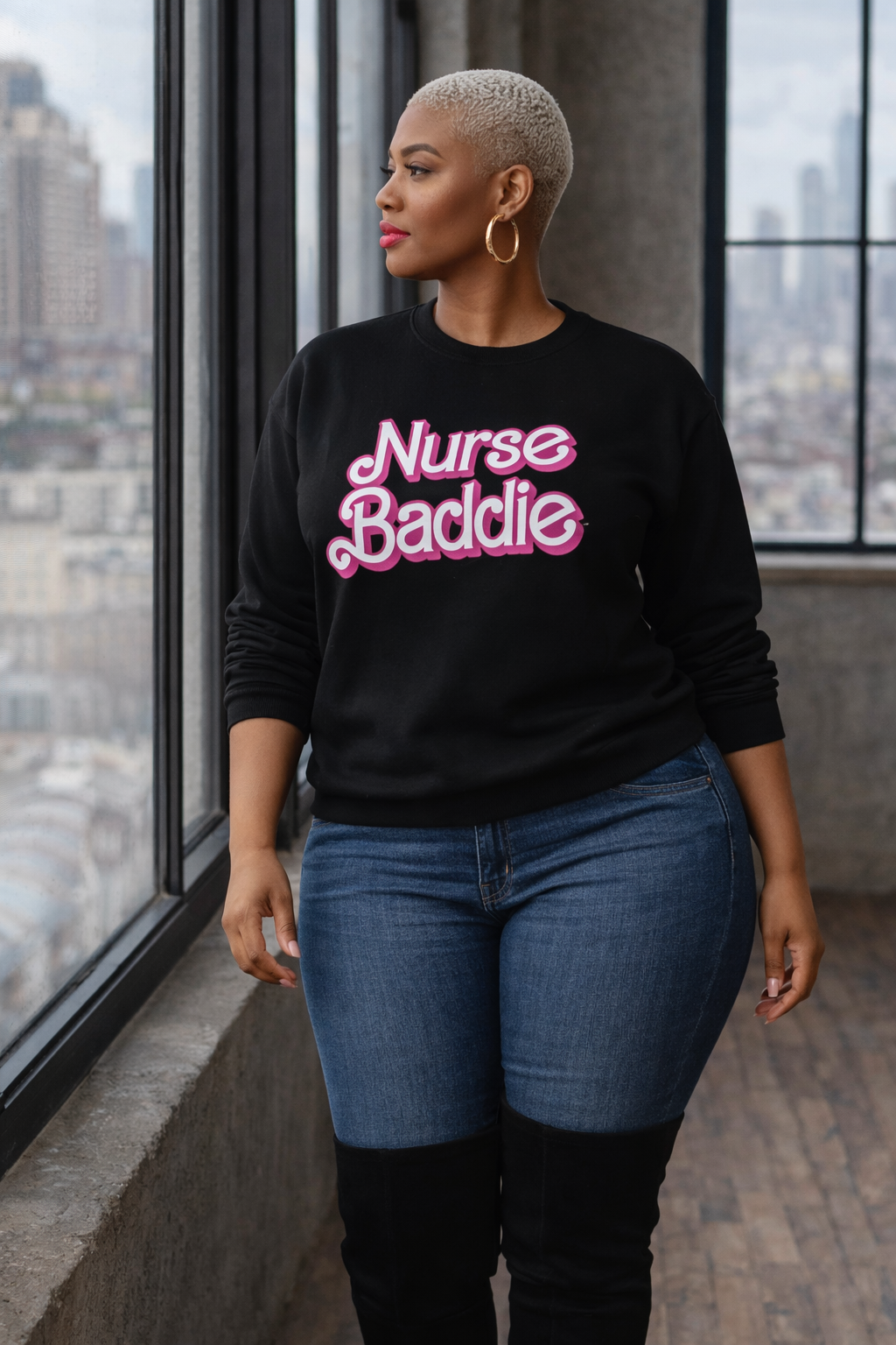 Nurse Baddie Sweatshirt-Unisex Crewneck Sweatshirt