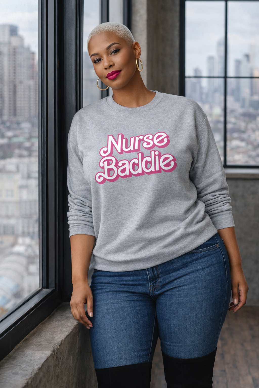 Nurse Baddie Sweatshirt-Unisex Crewneck Sweatshirt
