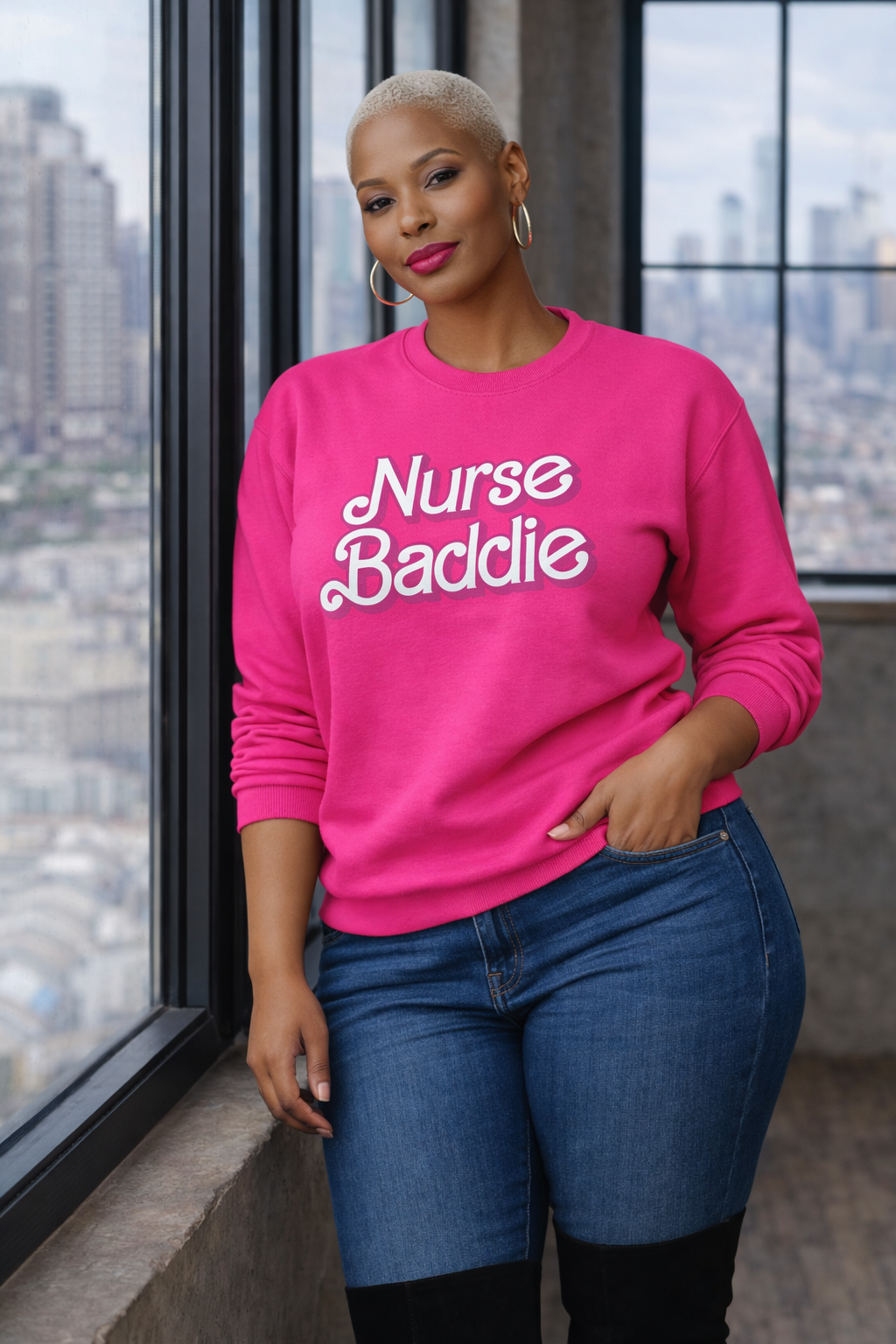 Nurse Baddie Sweatshirt-Unisex Crewneck Sweatshirt
