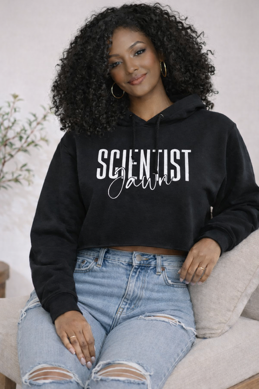 Scientist Jawn-Women's Crop Fleece Hoodie Sweatshirt